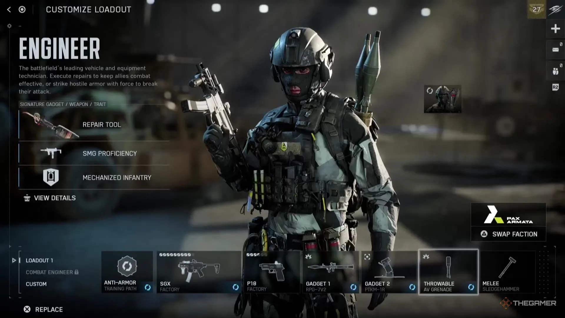 AV Grenade gần xe tăng, throwable dành cho Engineer trong Battlefield 6