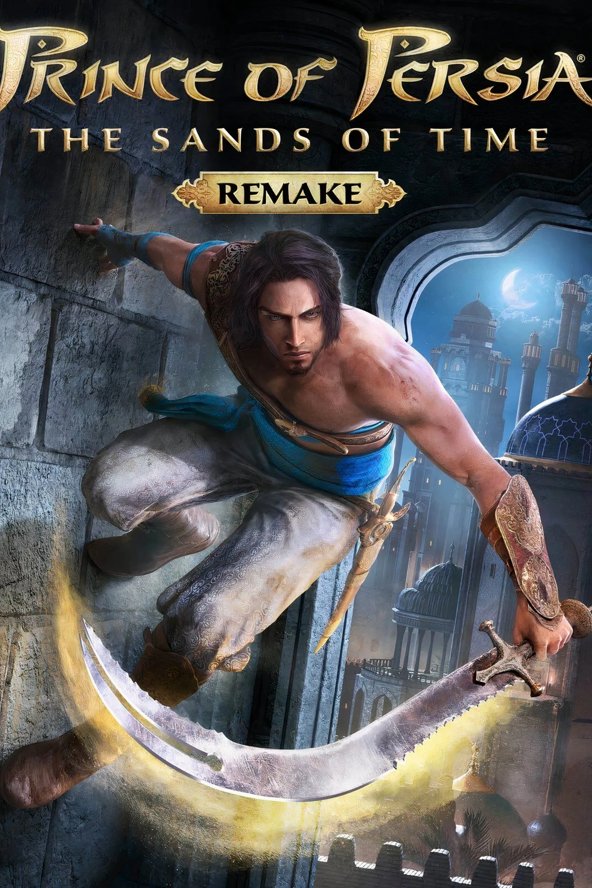 Bìa Prince of Persia: The Sands of Time remake với tông màu sa mạc và phong cách cổ điển