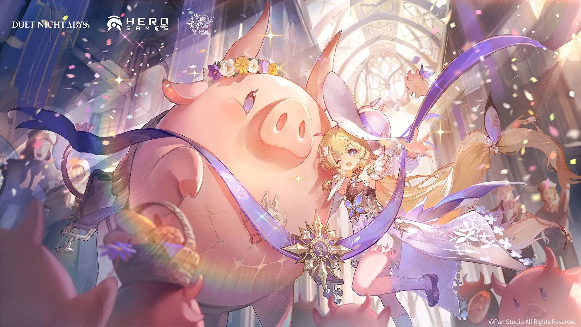 Bìa thông báo Duet Night Abyss với logo DNA và nhân vật chính