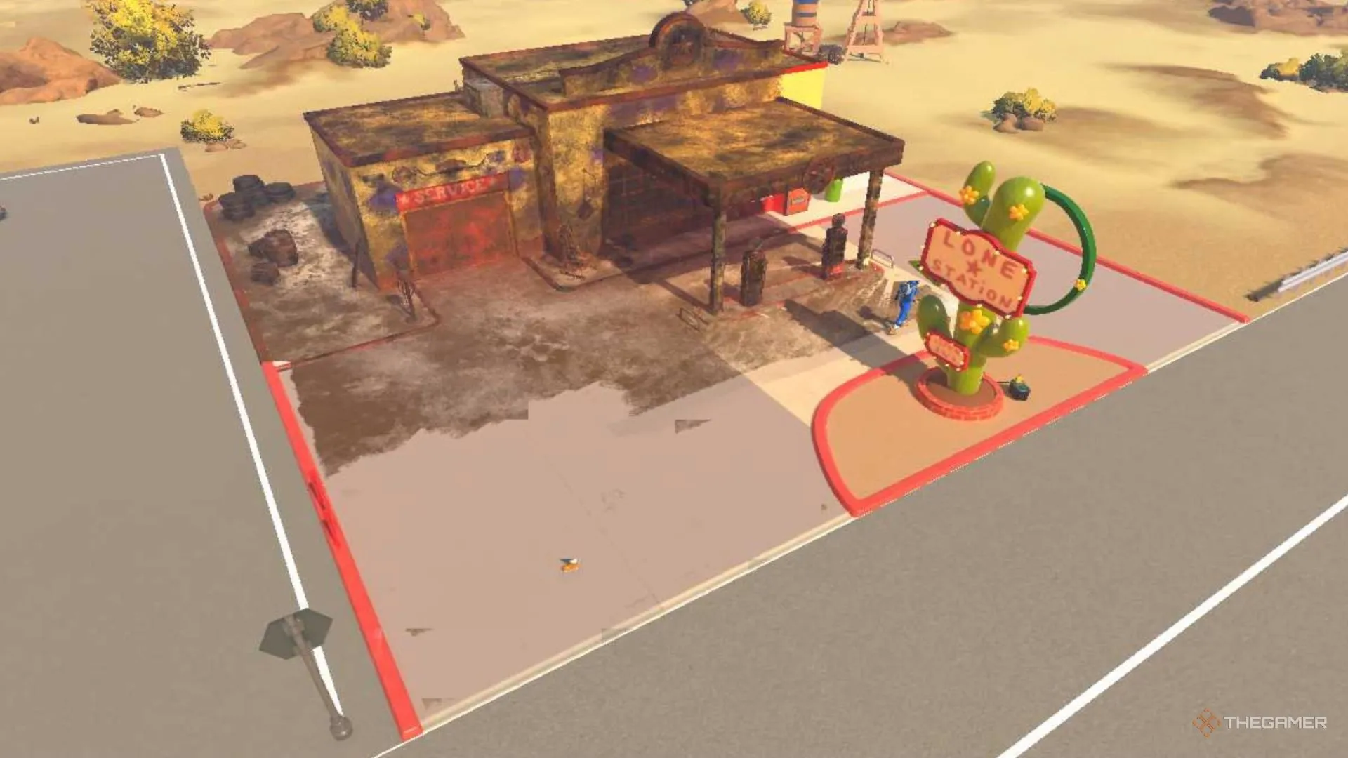 Biển hiệu ngoài trạm xăng được làm sạch dần trong PowerWash Simulator 2.