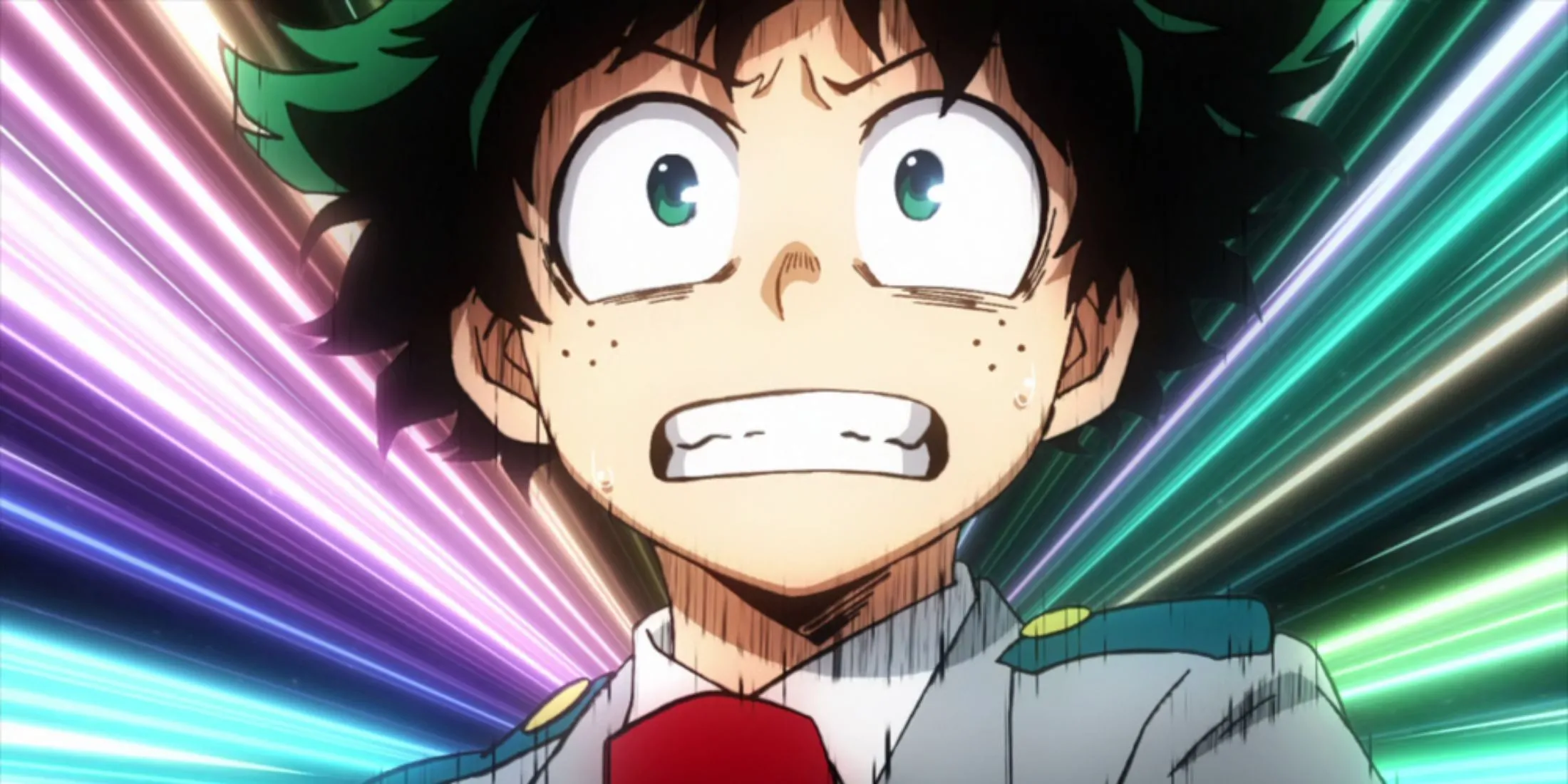 Deku tuyên bố xuất hiện để cứu người - ảnh phân cảnh Deku trong My Hero Academia