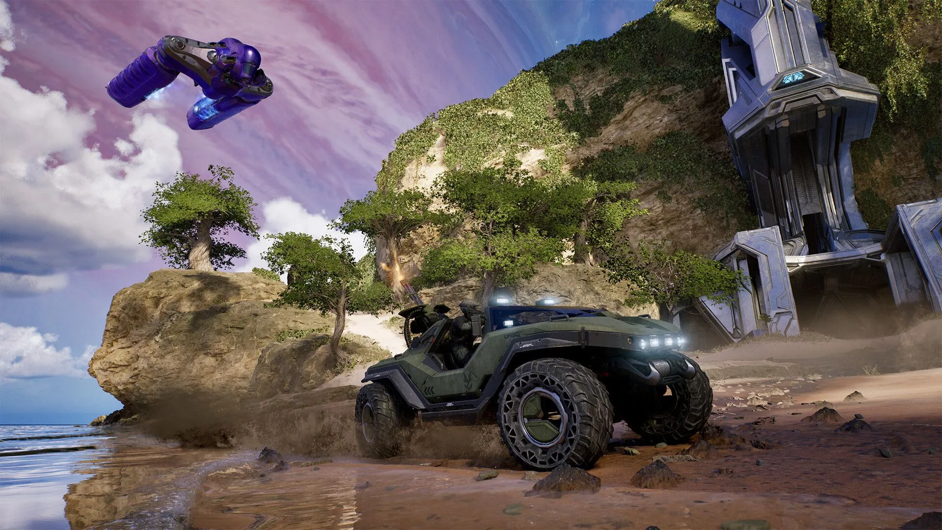 Gameplay Silent Cartographer trong Halo: Campaign Evolved, cảnh chiến đấu và Warthog