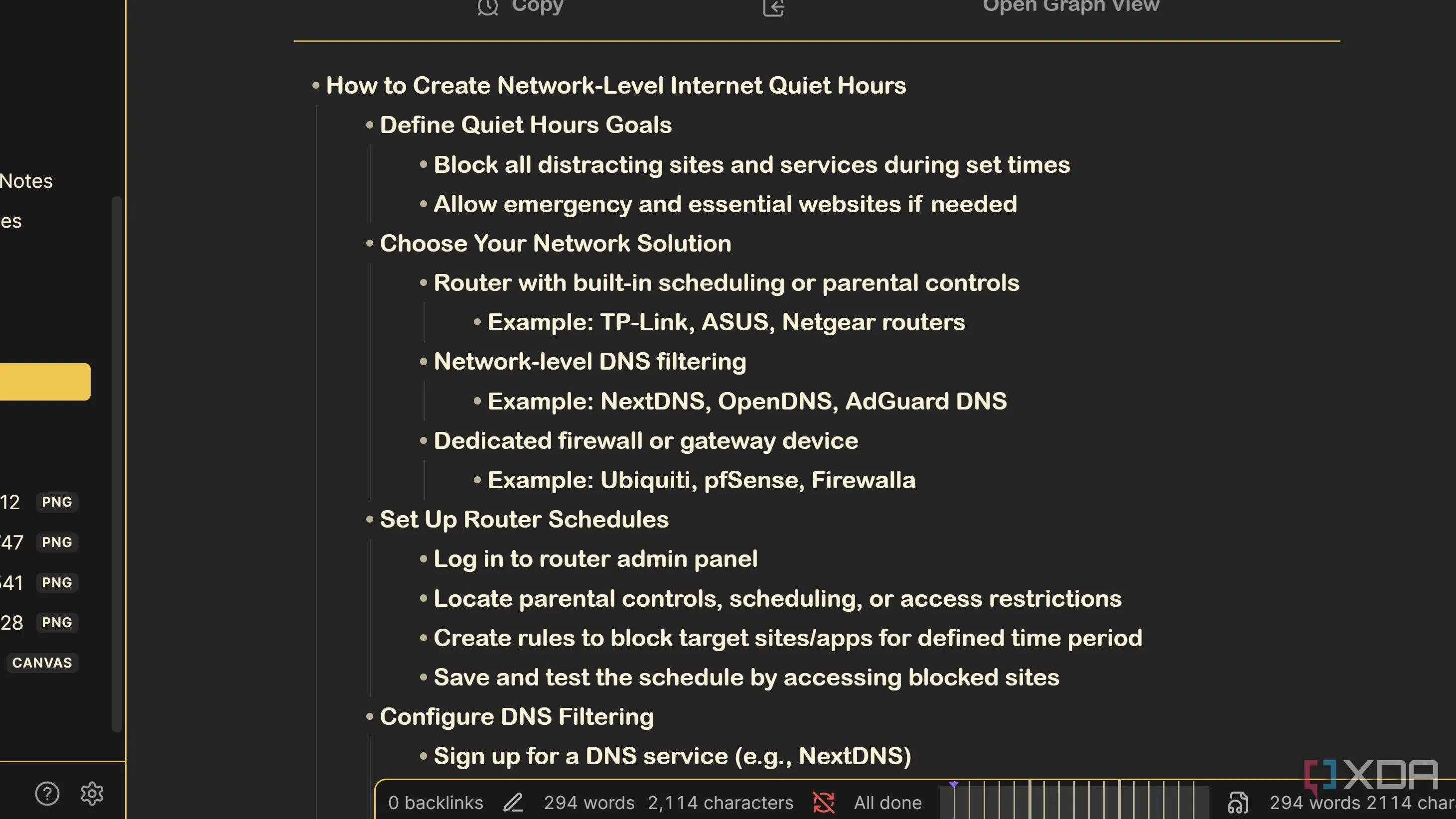 Giao diện Outliner hiển thị cấu trúc dọc, hỗ trợ thu gọn để tập trung vào phần quan trọng của ghi chú