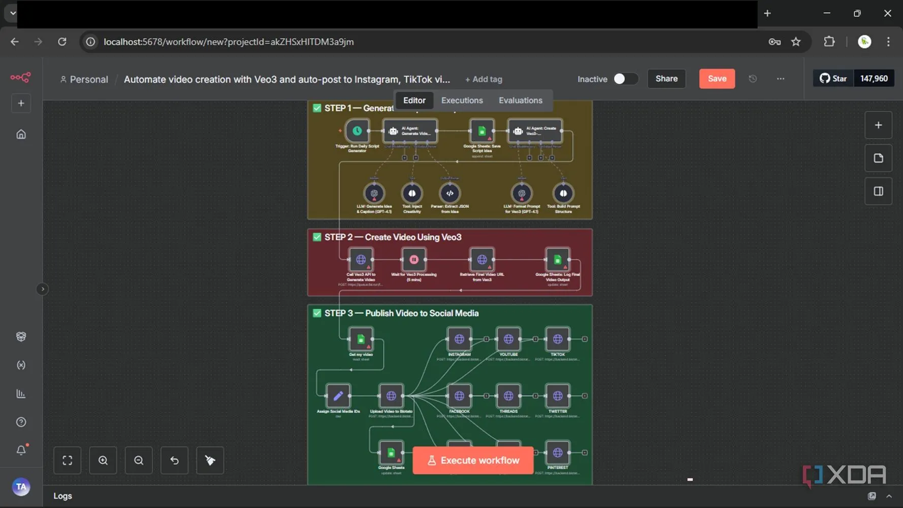 Giao diện template n8n giúp import workflow nhanh chóng, tiết kiệm thời gian thiết lập automation
