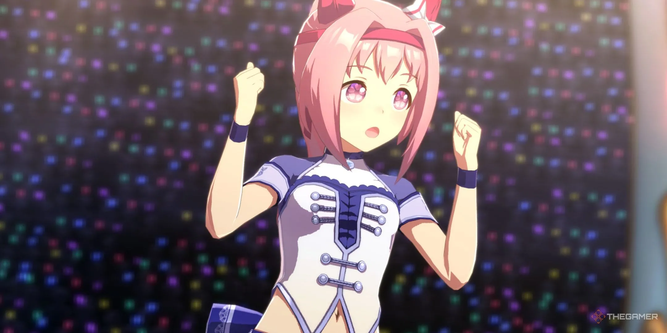 Haru Urara trên sân khấu chiến thắng, biểu tượng của mục tiêu sự nghiệp