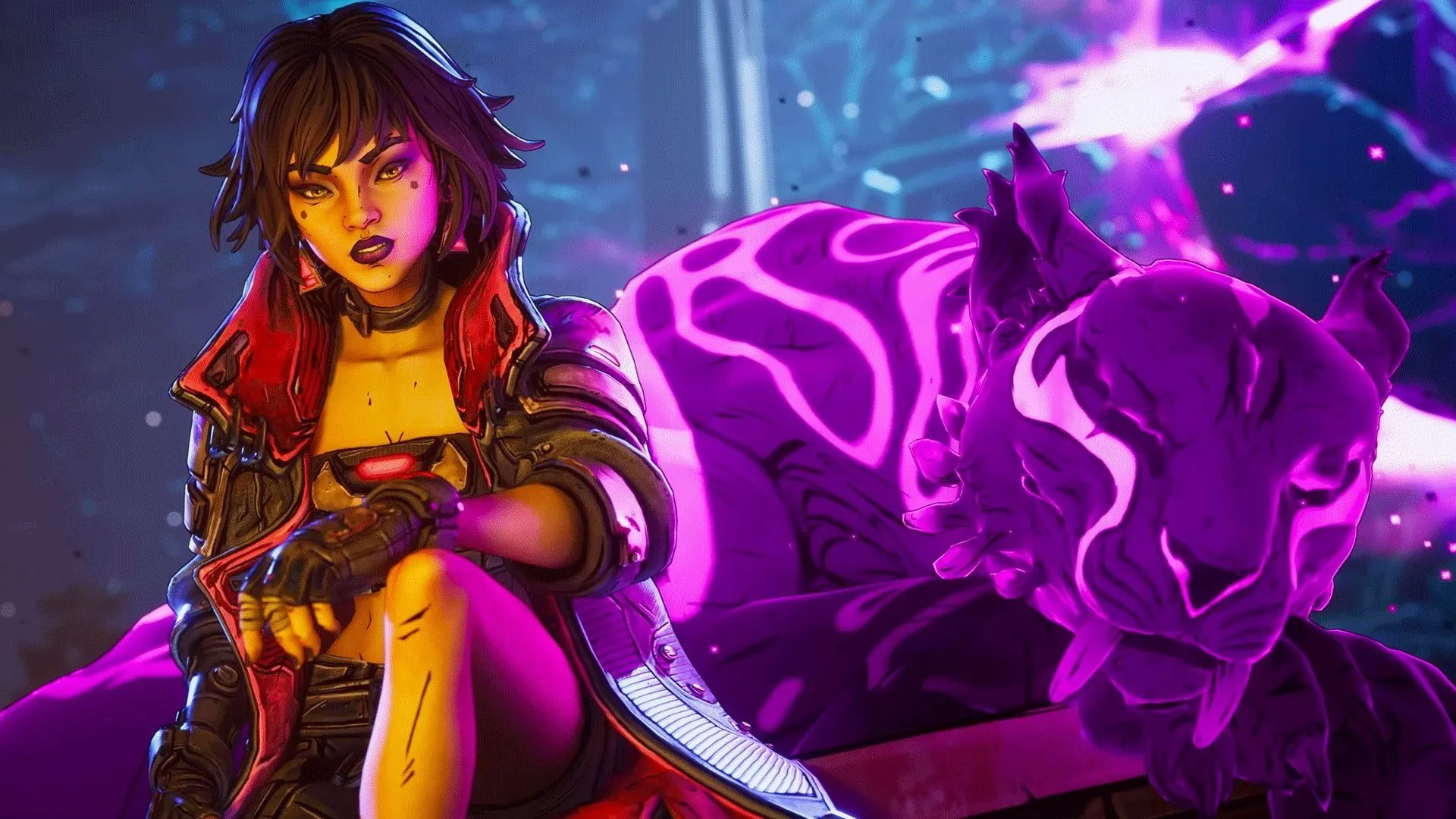 Hình minh họa nhân vật Siren với biểu tượng "tưởng niệm" Crit Knife trong Borderlands 4