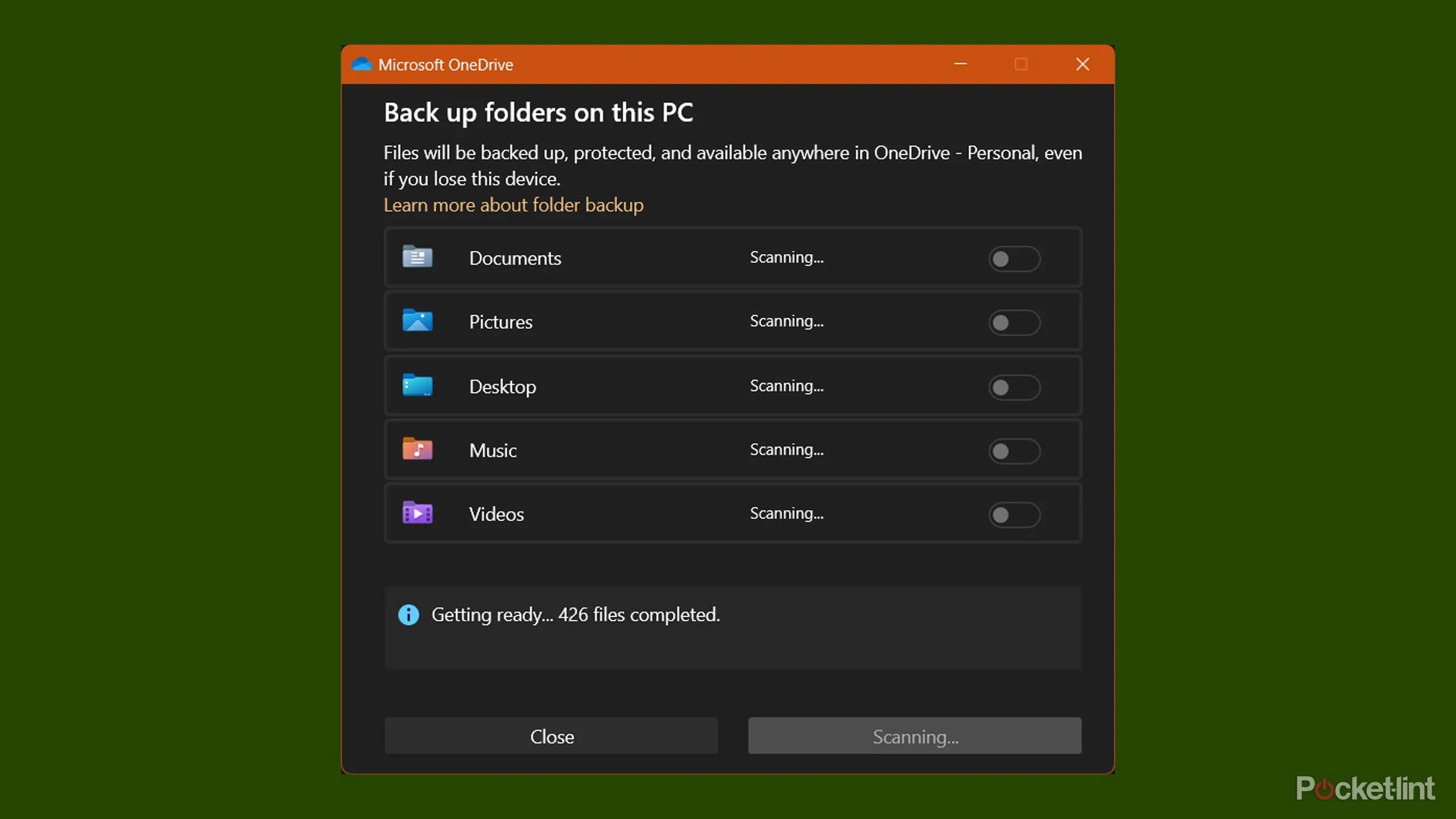 Lựa chọn thư mục đồng bộ OneDrive trong Windows 11 để sao lưu dữ liệu và cài đặt