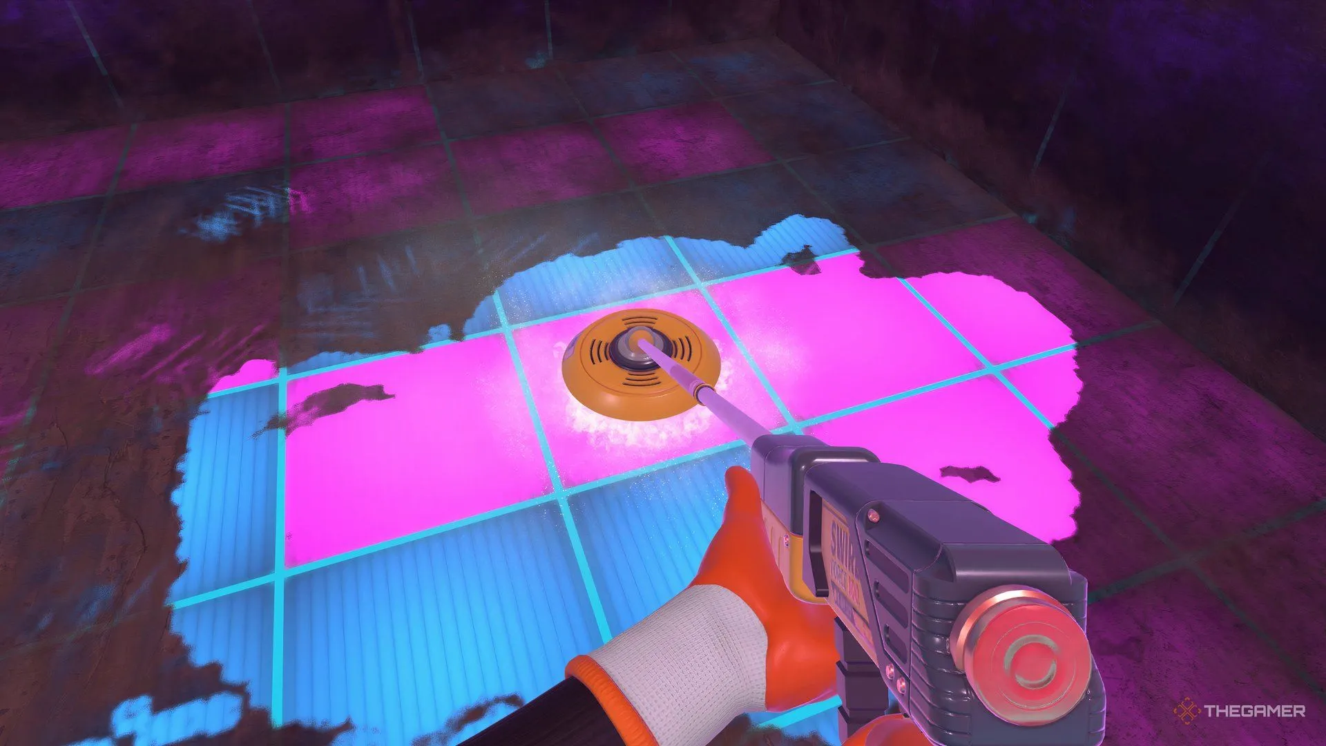 Máy lau sàn mới thể hiện trên sàn disco trong PowerWash Simulator 2