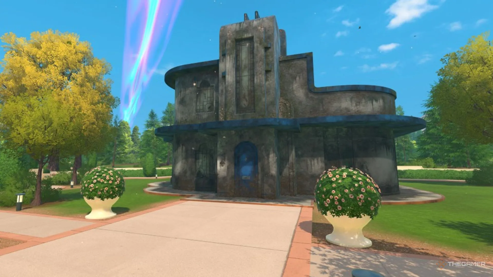 Ngôi nhà Art Deco phủ đầy bụi sau khi bị tia bẩn tấn công trong PowerWash Simulator 2.