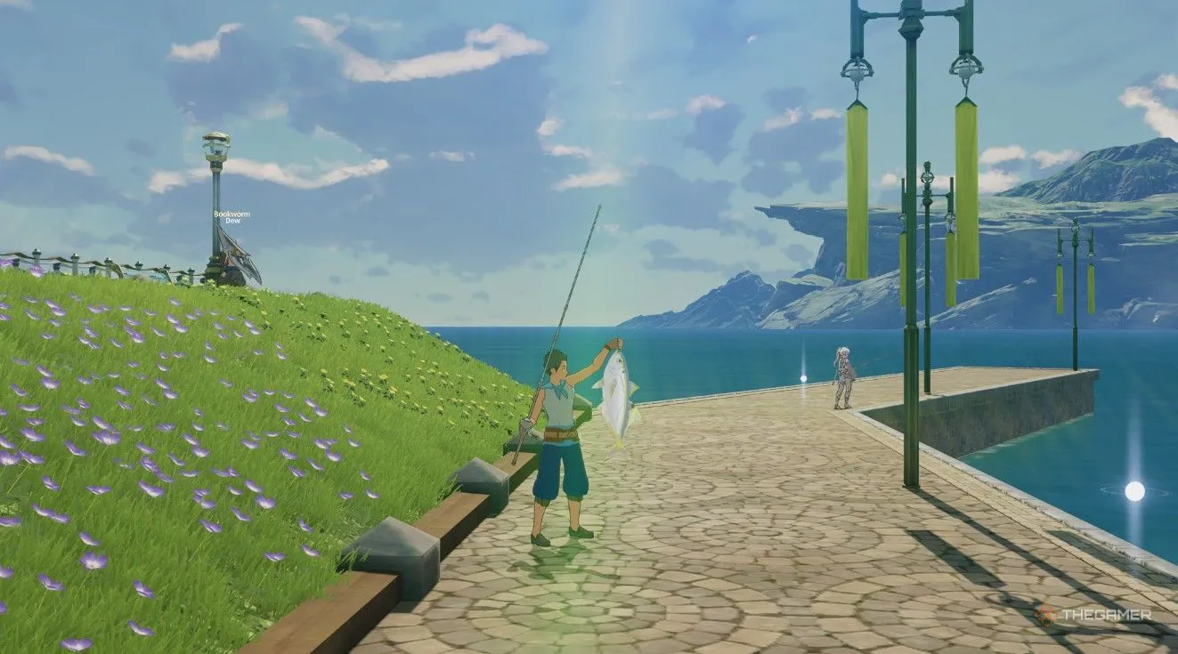 Người chơi câu cá tại Yacht Fishing Spot để lấy nguyên liệu cho các life skill trong Blue Protocol