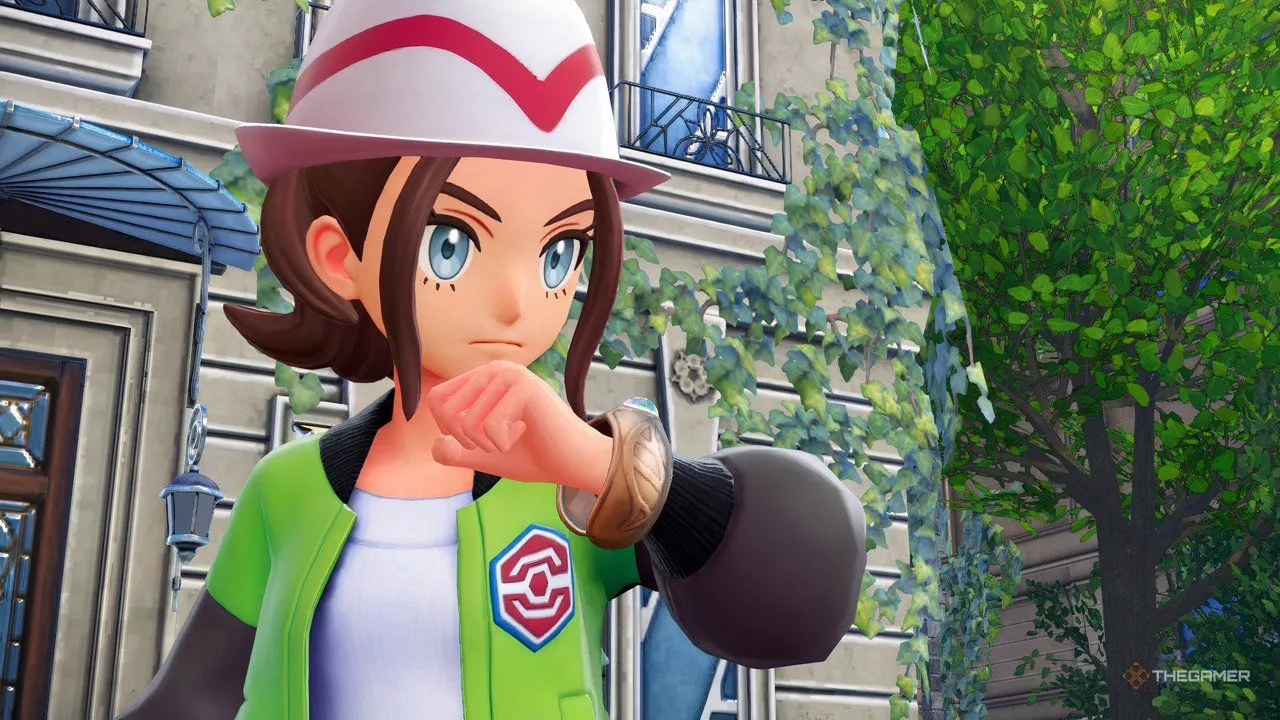 Nhân vật chính khoe Mega Bracelet — ví dụ về chi tiết trang bị và thiết kế nhân vật ấn tượng trong Pokemon Legends: Z-A.