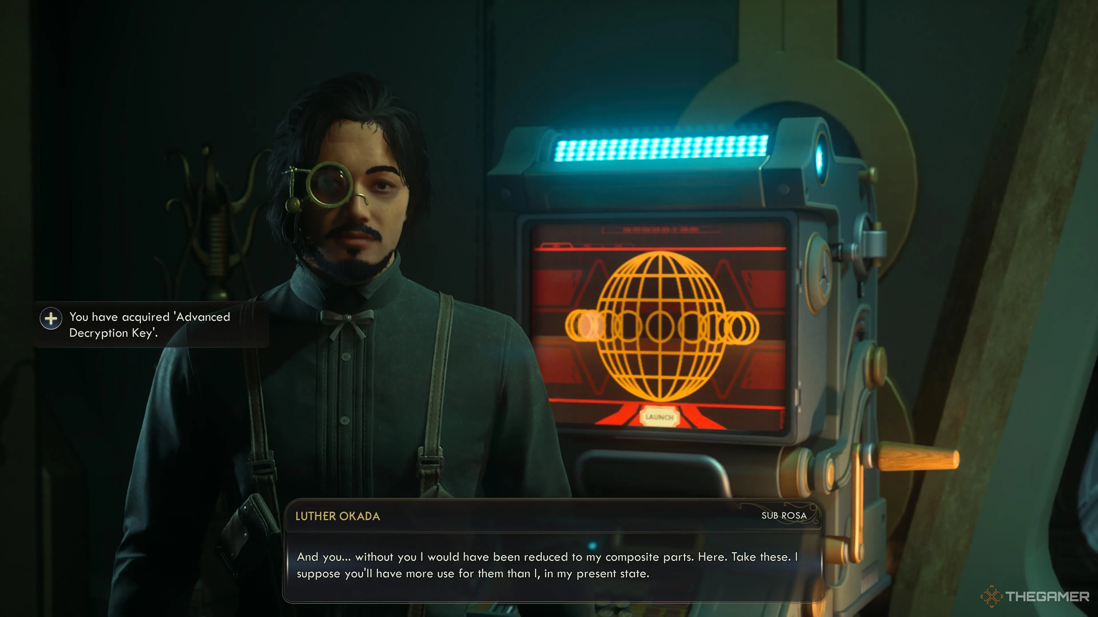 Okada trao Advanced Decryption Key trong The Outer Worlds 2.