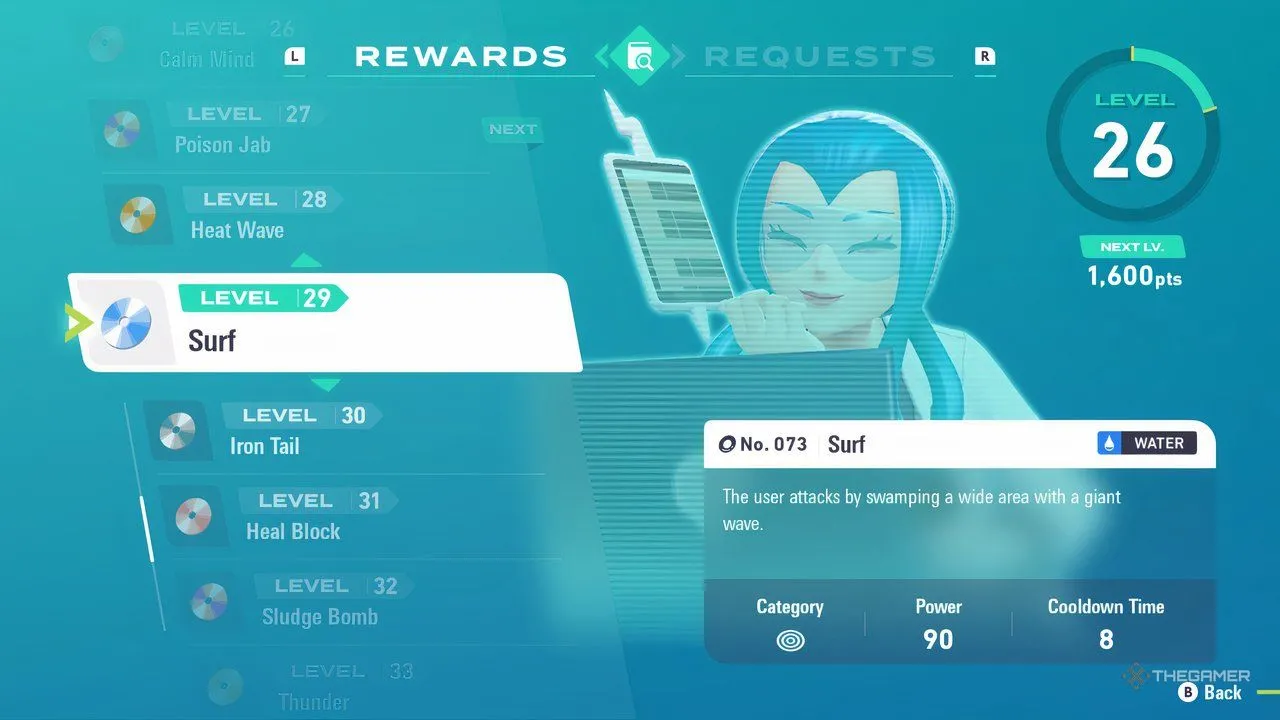 Phần thưởng nghiên cứu level 29 trong Pokemon Legends Z-A