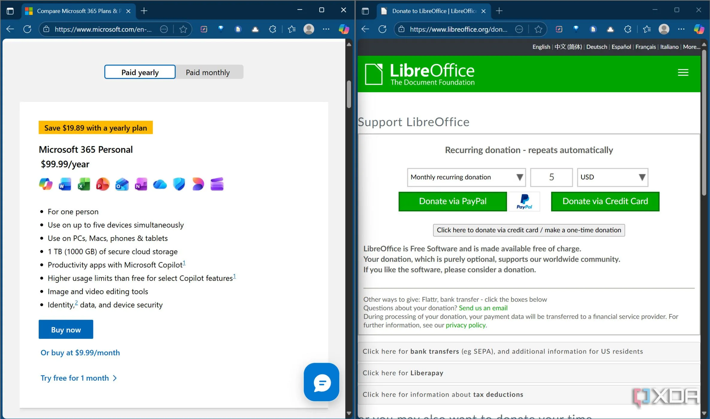 So sánh các gói trả phí và LibreOffice không tốn tiền
