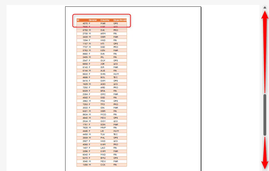 Tiêu đề cột hiển thị trên từng trang trong chế độ xem trước khi in của Excel