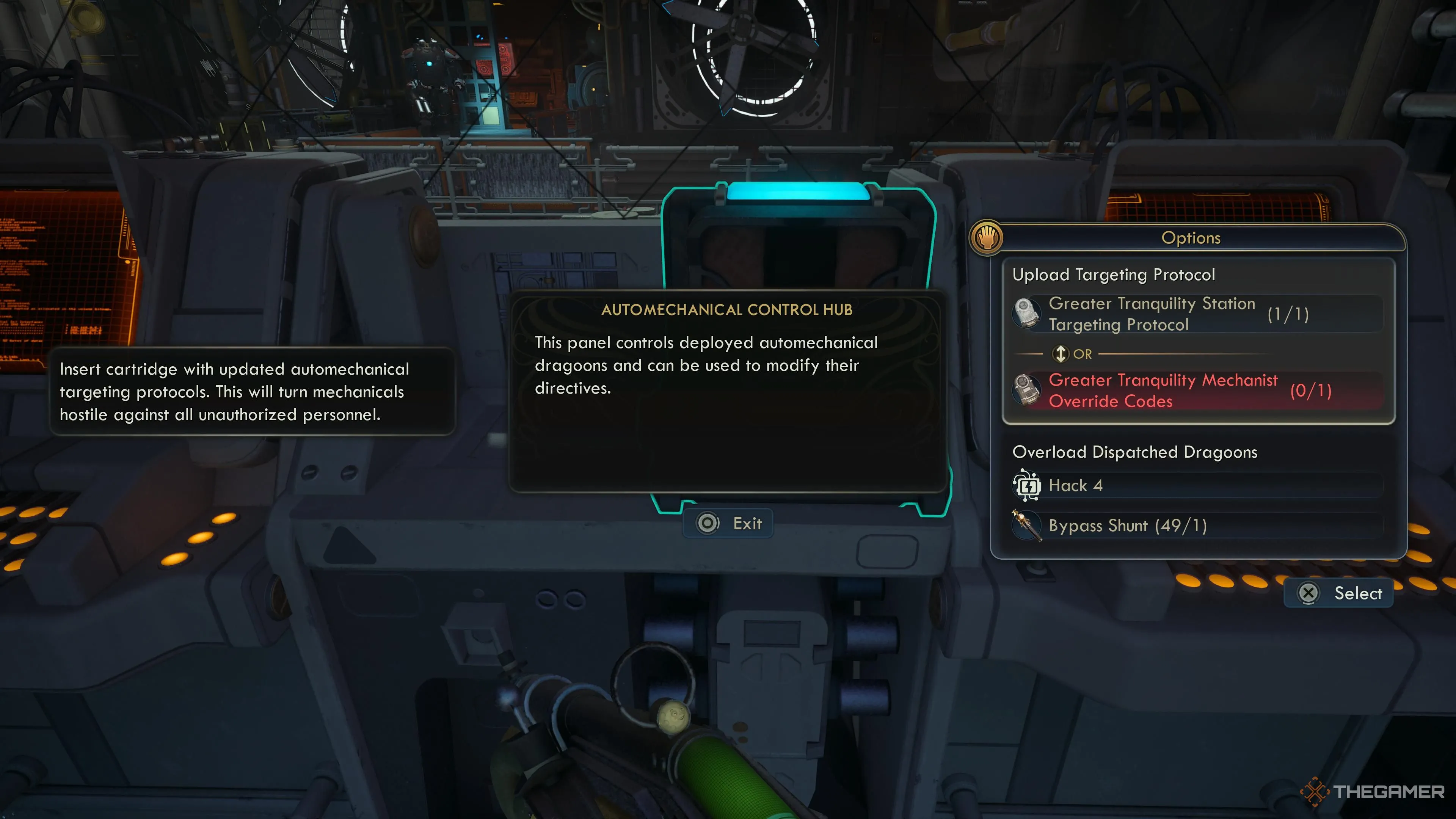Tùy chọn hack robot trong substation Greater Tranquility The Outer Worlds 2.