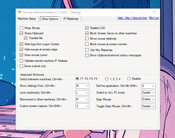 Tuỳ chọn khác của Mouse Without Borders: clipboard chia sẻ, kéo-thả file giữa các máy