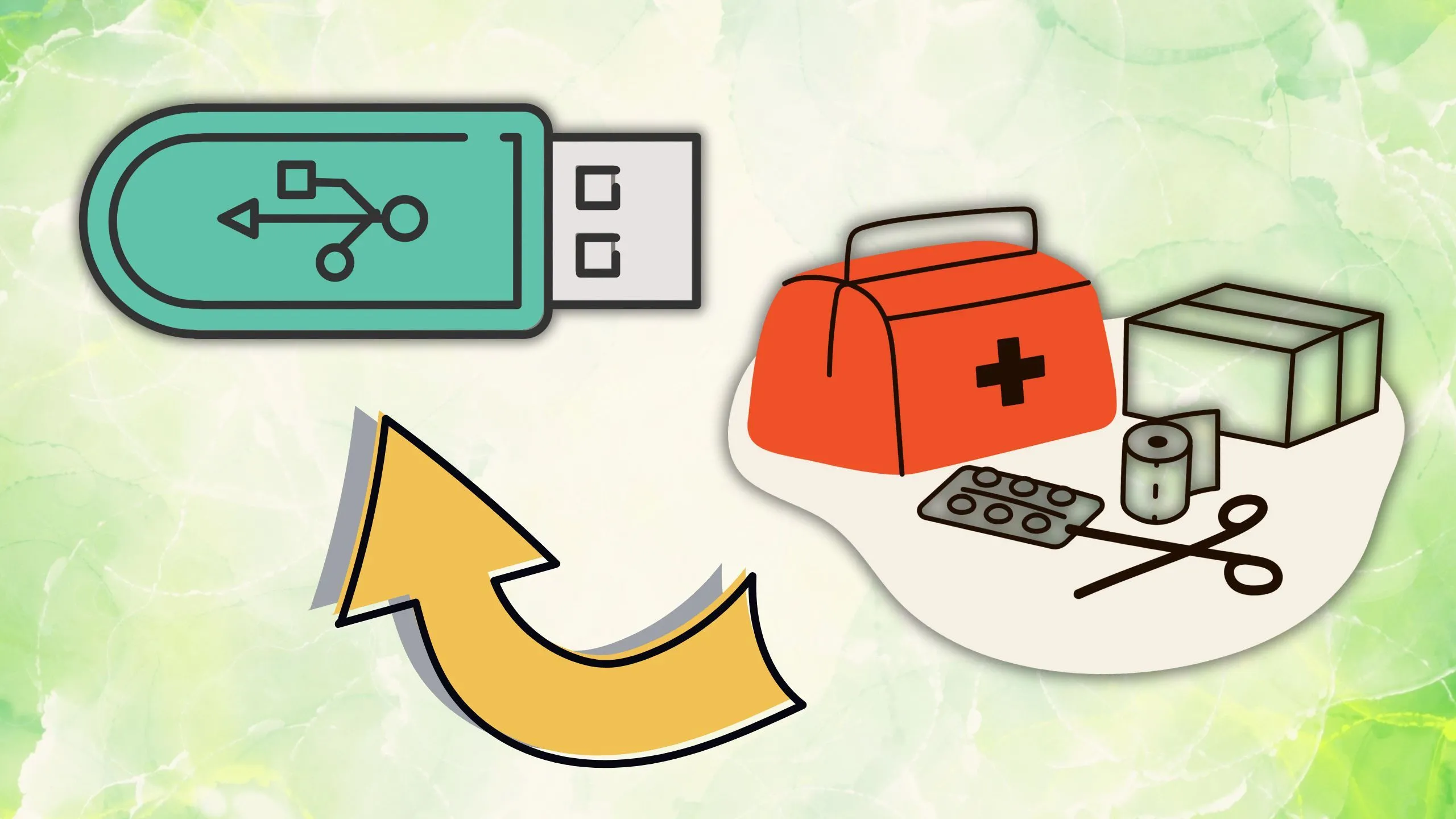 USB lưu trữ hướng dẫn sơ cứu và thông tin y tế cá nhân