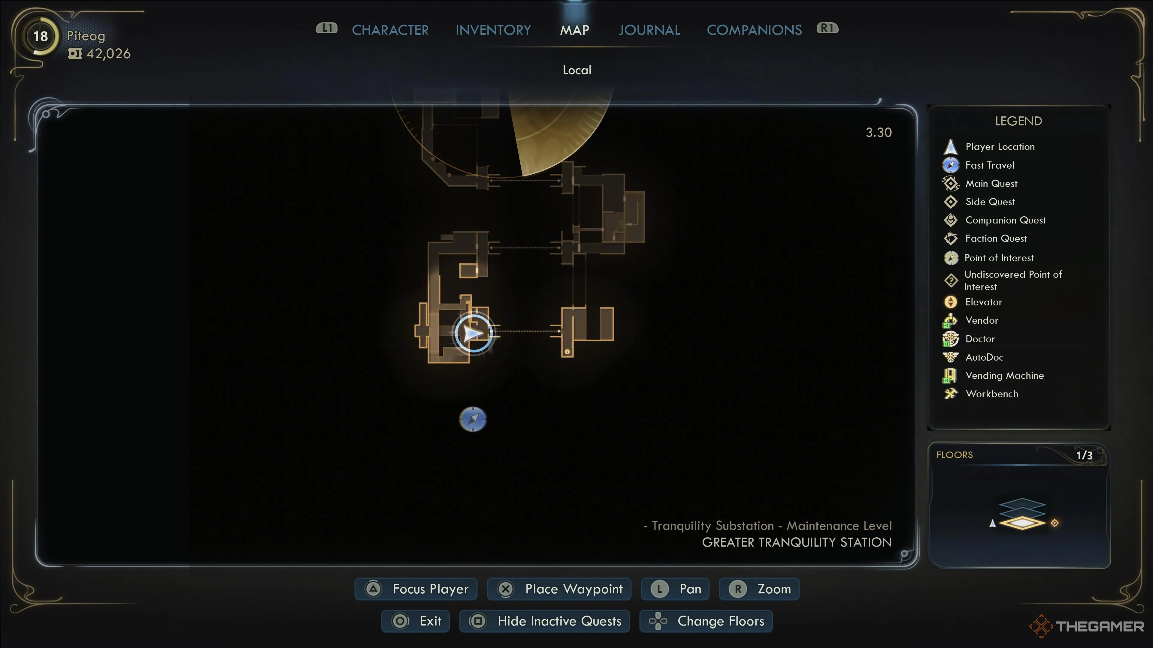 Vị trí bản đồ cho cánh cửa ẩn bằng Observation trong Greater Tranquility Station.