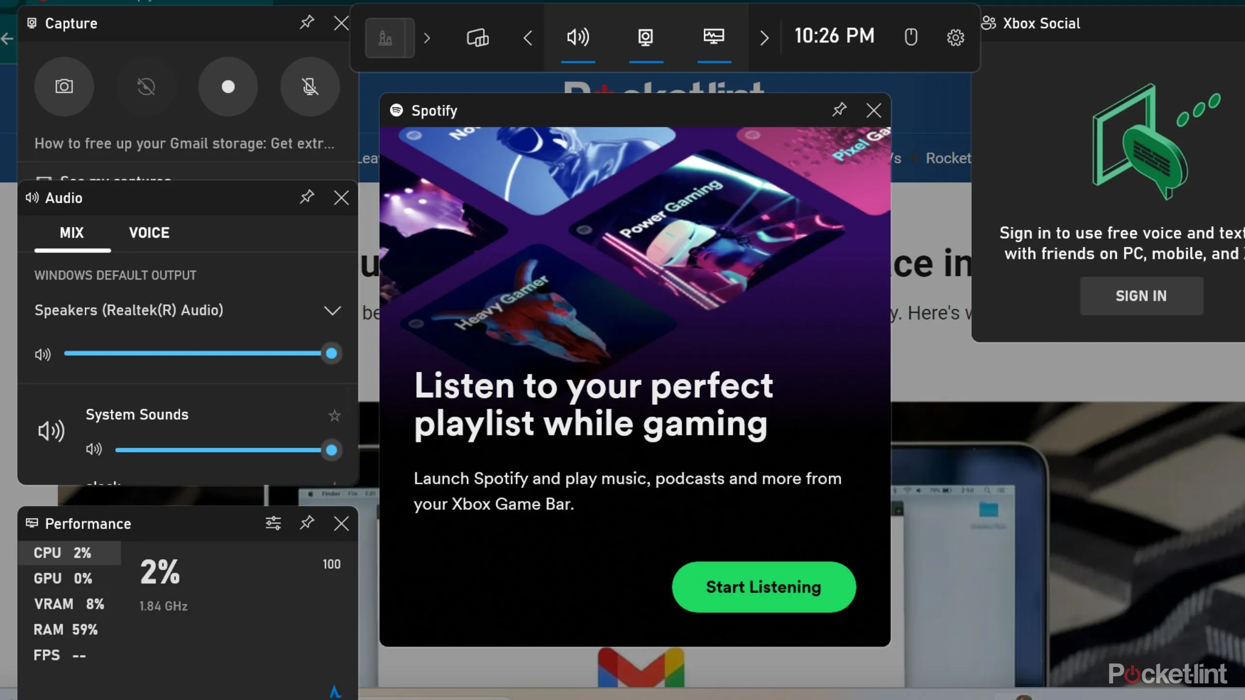 Xbox Game Bar và các cài đặt gợi ý tích hợp trên Windows 11